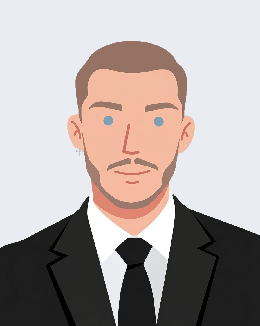 Illustrated portrait of Gracjan Kolary